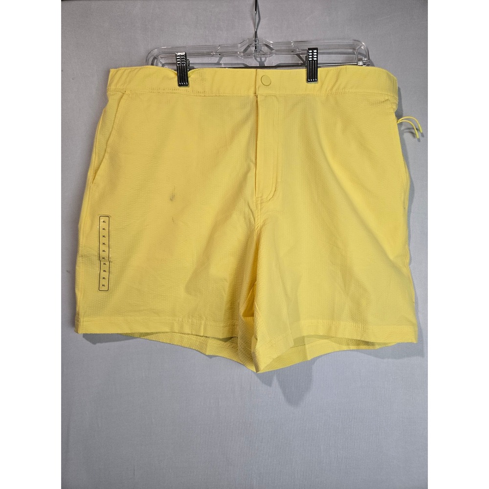 VRST Mens 6" Resort Short Yellow Seersucker Relaxed Fit XL MAX2511075R